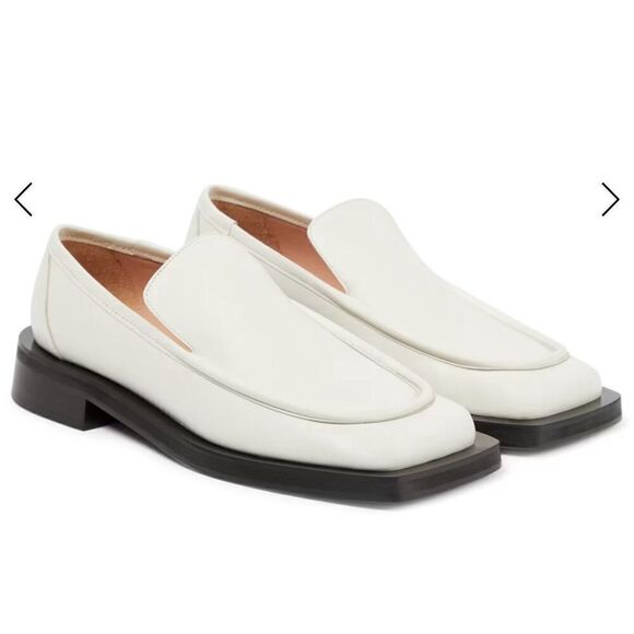 GIA BORGHINI Gia/Rhw Rosie 25 leather loafers in Ivory White Size 37/7 - Picture 1 of 10